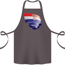 Curled Croatia Flag Croatian Day Football Cotton Apron 100% Organic Dark Grey