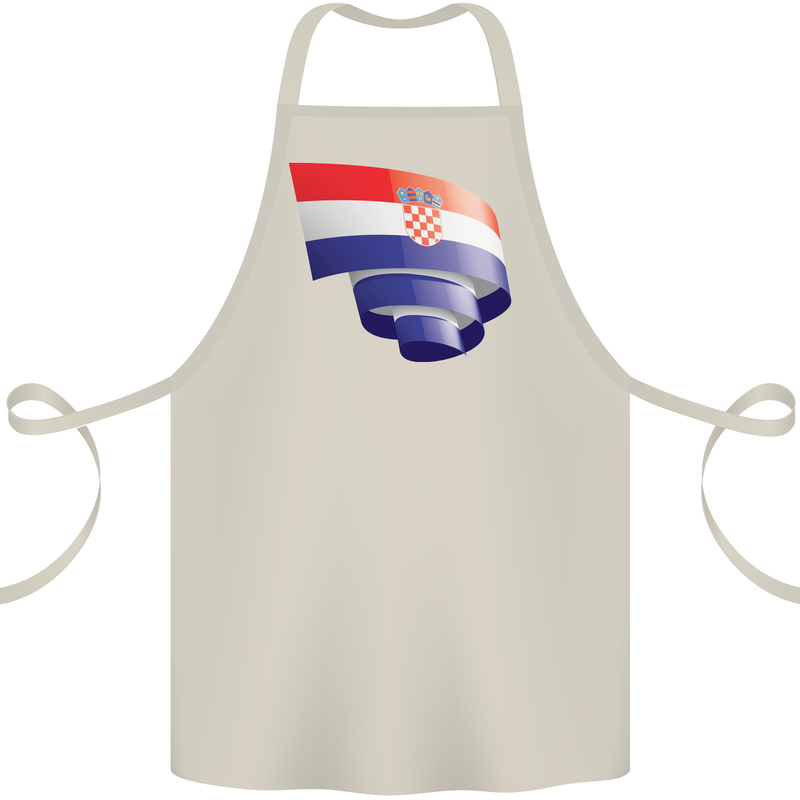 Curled Croatia Flag Croatian Day Football Cotton Apron 100% Organic Natural