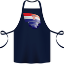 Curled Croatia Flag Croatian Day Football Cotton Apron 100% Organic Navy Blue