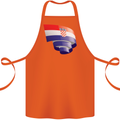 Curled Croatia Flag Croatian Day Football Cotton Apron 100% Organic Orange