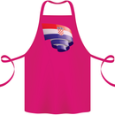 Curled Croatia Flag Croatian Day Football Cotton Apron 100% Organic Pink