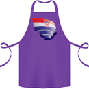 Curled Croatia Flag Croatian Day Football Cotton Apron 100% Organic Purple