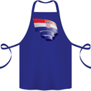 Curled Croatia Flag Croatian Day Football Cotton Apron 100% Organic Royal Blue