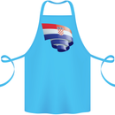 Curled Croatia Flag Croatian Day Football Cotton Apron 100% Organic Turquoise