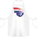 Curled Croatia Flag Croatian Day Football Cotton Apron 100% Organic White