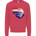 Curled Croatia Flag Croatian Day Football Kids Sweatshirt Jumper Heliconia