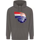 Curled Croatia Flag Croatian Day Football Mens 80% Cotton Hoodie Charcoal