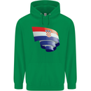 Curled Croatia Flag Croatian Day Football Mens 80% Cotton Hoodie Irish Green