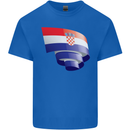 Curled Croatia Flag Croatian Day Football Mens Cotton T-Shirt Tee Top Royal Blue