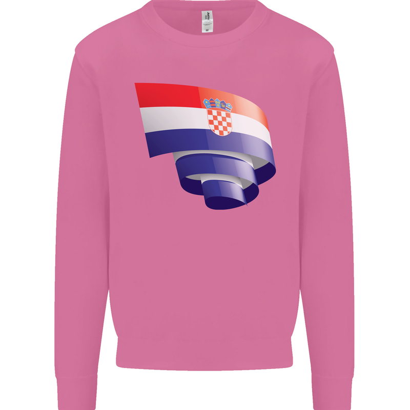 Curled Croatia Flag Croatian Day Football Mens Sweatshirt Jumper Azalea