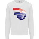 Curled Croatia Flag Croatian Day Football Mens Sweatshirt Jumper White
