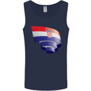 Curled Croatia Flag Croatian Day Football Mens Vest Tank Top Navy Blue