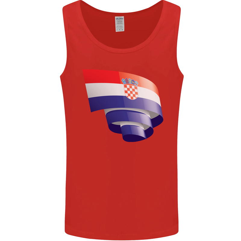 Curled Croatia Flag Croatian Day Football Mens Vest Tank Top Red