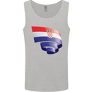 Curled Croatia Flag Croatian Day Football Mens Vest Tank Top Sports Grey