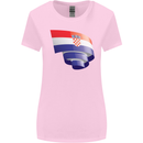 Curled Croatia Flag Croatian Day Football Womens Wider Cut T-Shirt Light Pink