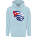 Curled Cuba Flag Cuban Day Football Childrens Kids Hoodie Light Blue