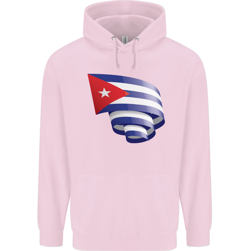 Curled Cuba Flag Cuban Day Football Childrens Kids Hoodie Light Pink
