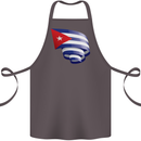 Curled Cuba Flag Cuban Day Football Cotton Apron 100% Organic Dark Grey