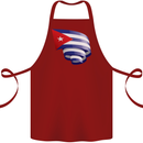 Curled Cuba Flag Cuban Day Football Cotton Apron 100% Organic Maroon