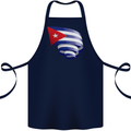 Curled Cuba Flag Cuban Day Football Cotton Apron 100% Organic Navy Blue