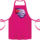 Curled Cuba Flag Cuban Day Football Cotton Apron 100% Organic Pink