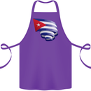 Curled Cuba Flag Cuban Day Football Cotton Apron 100% Organic Purple