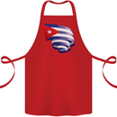 Curled Cuba Flag Cuban Day Football Cotton Apron 100% Organic Red