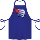 Curled Cuba Flag Cuban Day Football Cotton Apron 100% Organic Royal Blue