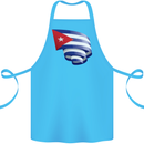 Curled Cuba Flag Cuban Day Football Cotton Apron 100% Organic Turquoise