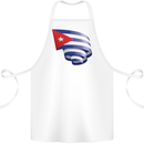 Curled Cuba Flag Cuban Day Football Cotton Apron 100% Organic White