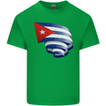 Curled Cuba Flag Cuban Day Football Kids T-Shirt Childrens Irish Green