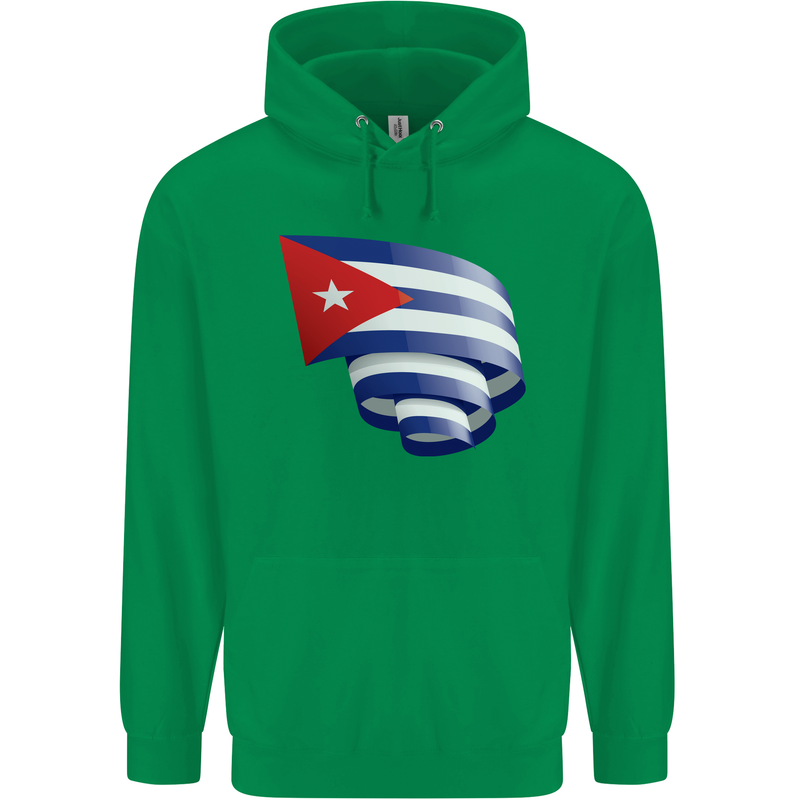 Curled Cuba Flag Cuban Day Football Mens 80% Cotton Hoodie Irish Green