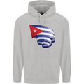 Curled Cuba Flag Cuban Day Football Mens 80% Cotton Hoodie Sports Grey