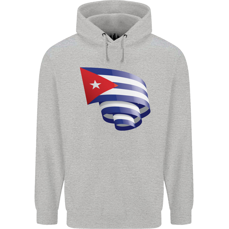 Curled Cuba Flag Cuban Day Football Mens 80% Cotton Hoodie Sports Grey