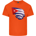 Curled Cuba Flag Cuban Day Football Mens Cotton T-Shirt Tee Top Orange