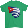 Curled Cuba Flag Cuban Day Football Mens T-Shirt 100% Cotton Irish Green