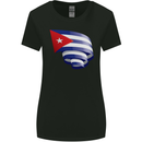 Curled Cuba Flag Cuban Day Football Womens Wider Cut T-Shirt Black