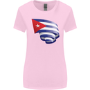 Curled Cuba Flag Cuban Day Football Womens Wider Cut T-Shirt Light Pink