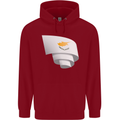 Curled Cyprus Flag Cypriot Day Football Childrens Kids Hoodie Red