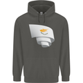 Curled Cyprus Flag Cypriot Day Football Childrens Kids Hoodie Storm Grey