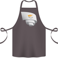 Curled Cyprus Flag Cypriot Day Football Cotton Apron 100% Organic Dark Grey