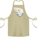 Curled Cyprus Flag Cypriot Day Football Cotton Apron 100% Organic Khaki