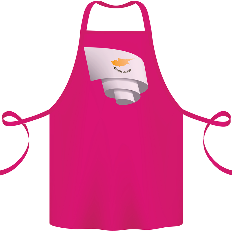 Curled Cyprus Flag Cypriot Day Football Cotton Apron 100% Organic Pink