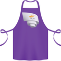 Curled Cyprus Flag Cypriot Day Football Cotton Apron 100% Organic Purple