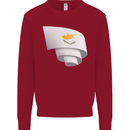 Curled Cyprus Flag Cypriot Day Football Kids Sweatshirt Jumper Red