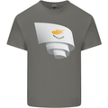 Curled Cyprus Flag Cypriot Day Football Kids T-Shirt Childrens Charcoal