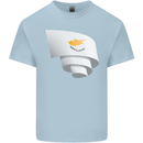 Curled Cyprus Flag Cypriot Day Football Kids T-Shirt Childrens Light Blue