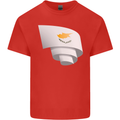 Curled Cyprus Flag Cypriot Day Football Kids T-Shirt Childrens Red