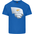 Curled Cyprus Flag Cypriot Day Football Kids T-Shirt Childrens Royal Blue