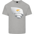 Curled Cyprus Flag Cypriot Day Football Kids T-Shirt Childrens Sports Grey